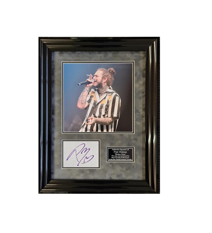 Post Malone signed autograph display - AFTAL OnlineCOA